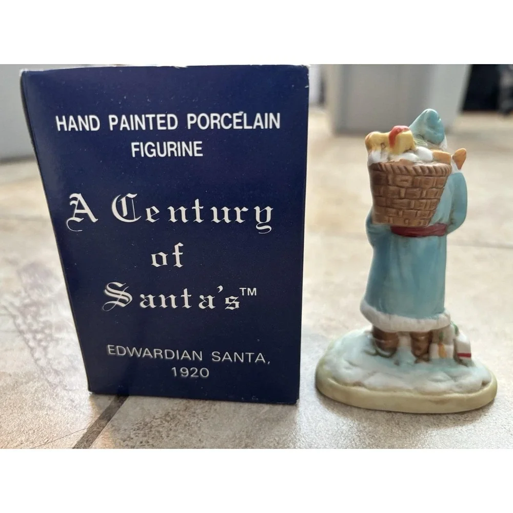 A Century of Santas Porcelain Figurines Set of 5 1880-1940 Vintage Christmas